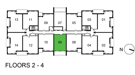 Violet locations in the building